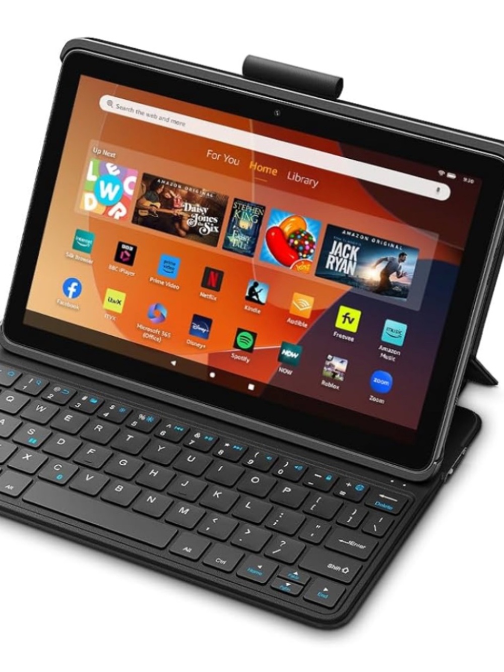 Made for Amazon Bluetooth Keyboard with detachable case in Black, for Fire HD 10